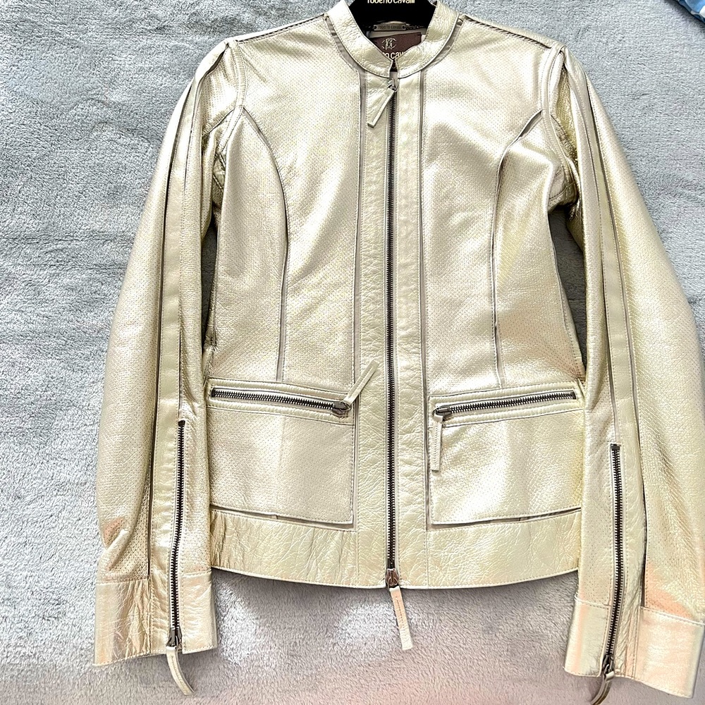 Roberto cavalli leather jacket